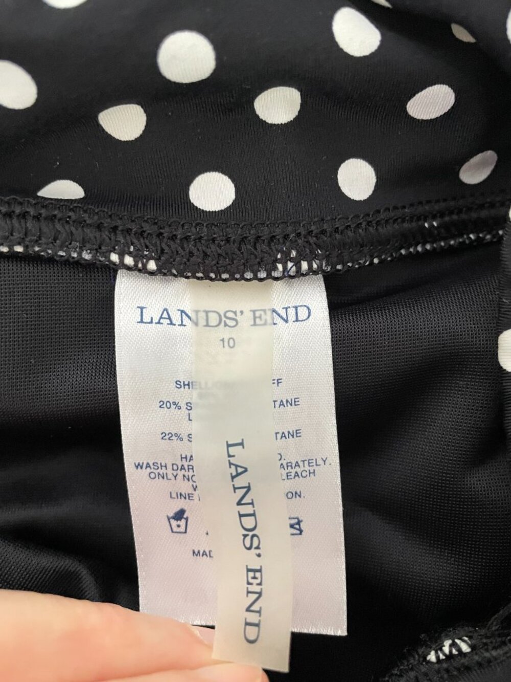LANDS END 2-piece polka dot skirt swimsuit, sz 10 - Picture 4 of 9